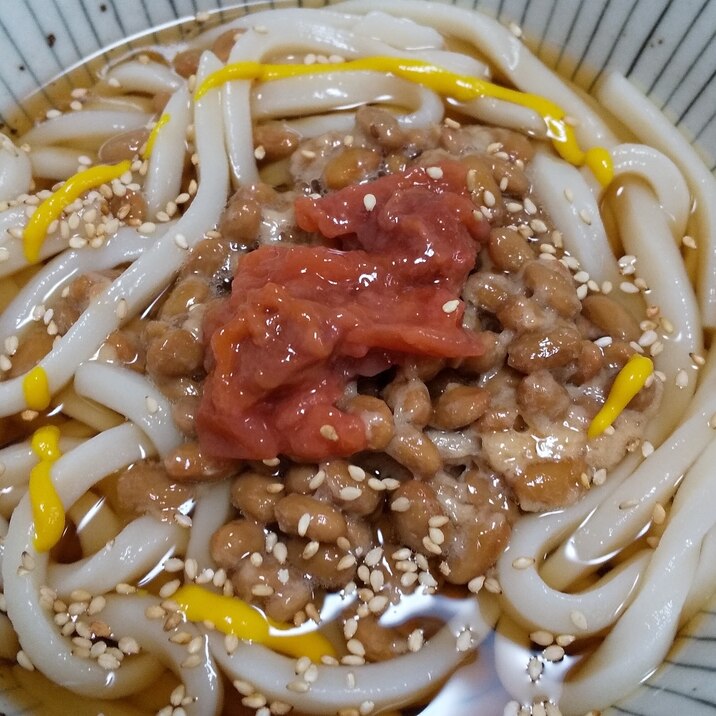 梅納豆のぶっかけうどん